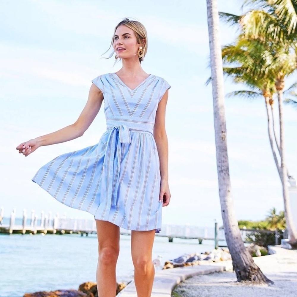 Vineyard Vines Blue and White Striped Mini Dress